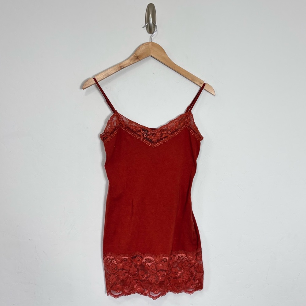 Vintage Y2K Wet Seal Orange Lace Cami Fairycore Balletcore Coquette Grunge M
